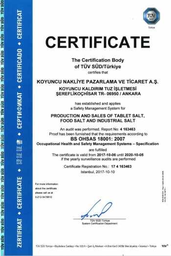 ISO 18001:2007 - Koyuncu Salt